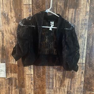 Ladies Lace Mesh Hollow Out Cardigan Cape Jacket Shrug Bolero Capelet Shawl Top